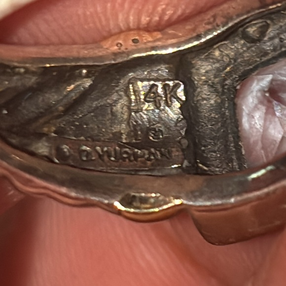 David Yurman 14k Gold & Sterling Silver Ring with Blue Topaz - Picture 14 of 16